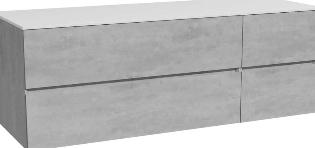 Storke Edge badkamermeubel met Tavola wastafelblad voor waskom(men)