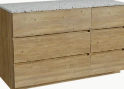Storke Edge badkamermeubel met Tavola wastafelblad voor waskom(men)