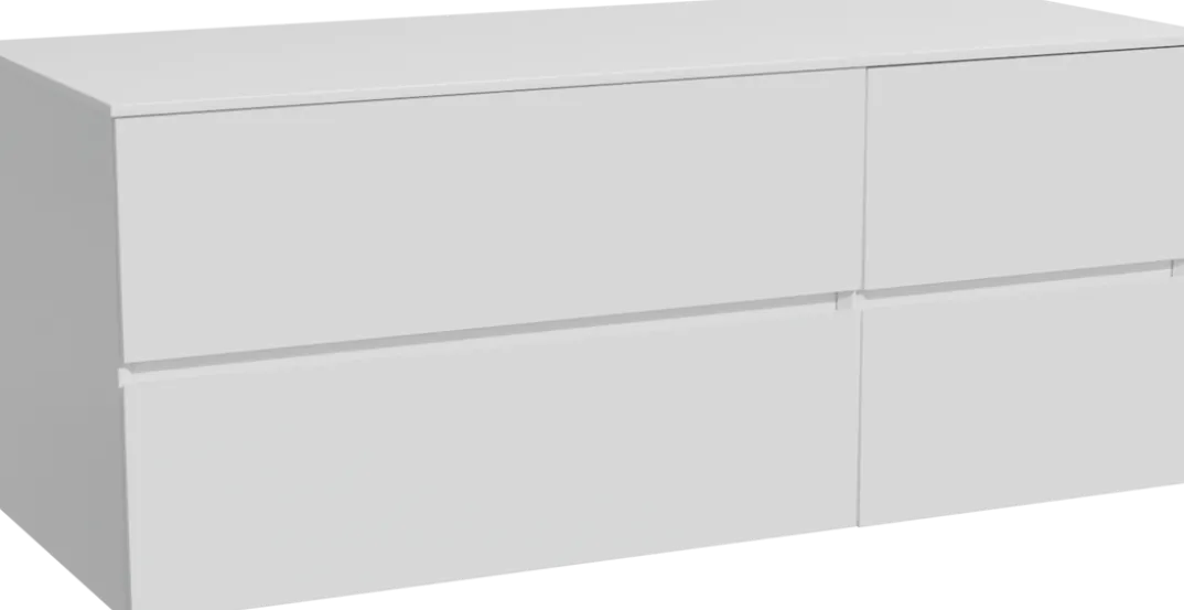Storke Edge badkamermeubel met Tavola wastafelblad voor waskom(men)