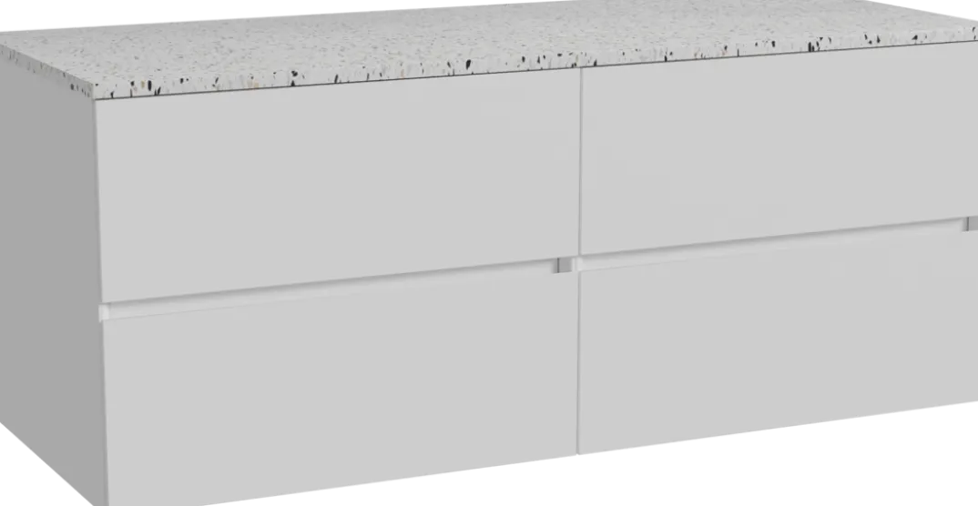 Storke Edge badkamermeubel met Tavola wastafelblad voor waskom(men)