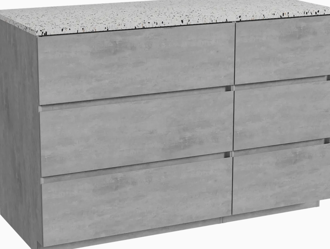 Storke Edge badkamermeubel met Tavola wastafelblad voor waskom(men)