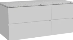 Storke Edge badkamermeubel met Tavola wastafelblad voor waskom(men)