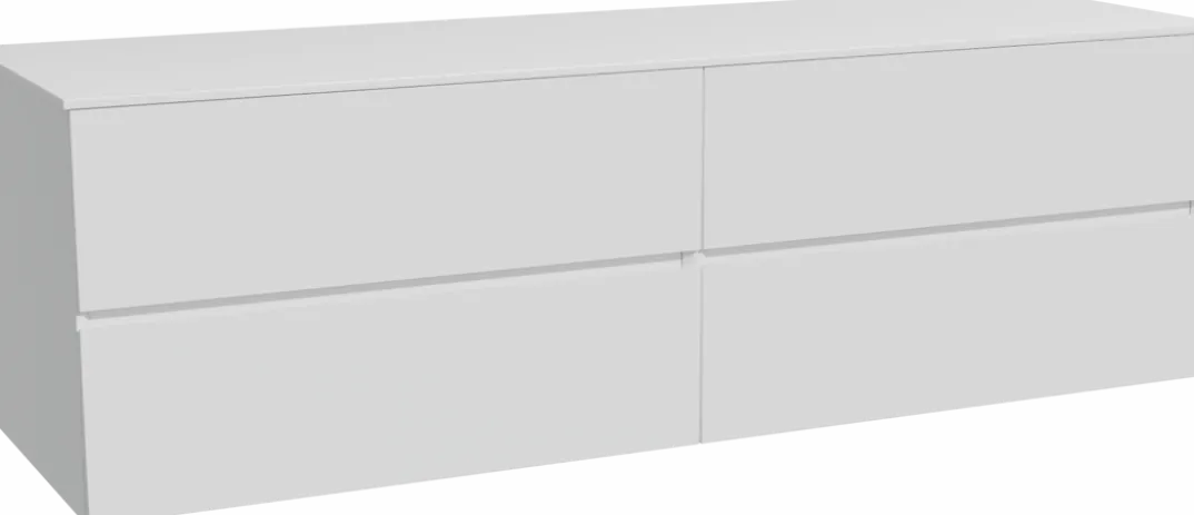 Storke Edge badkamermeubel met Tavola wastafelblad voor waskom(men)