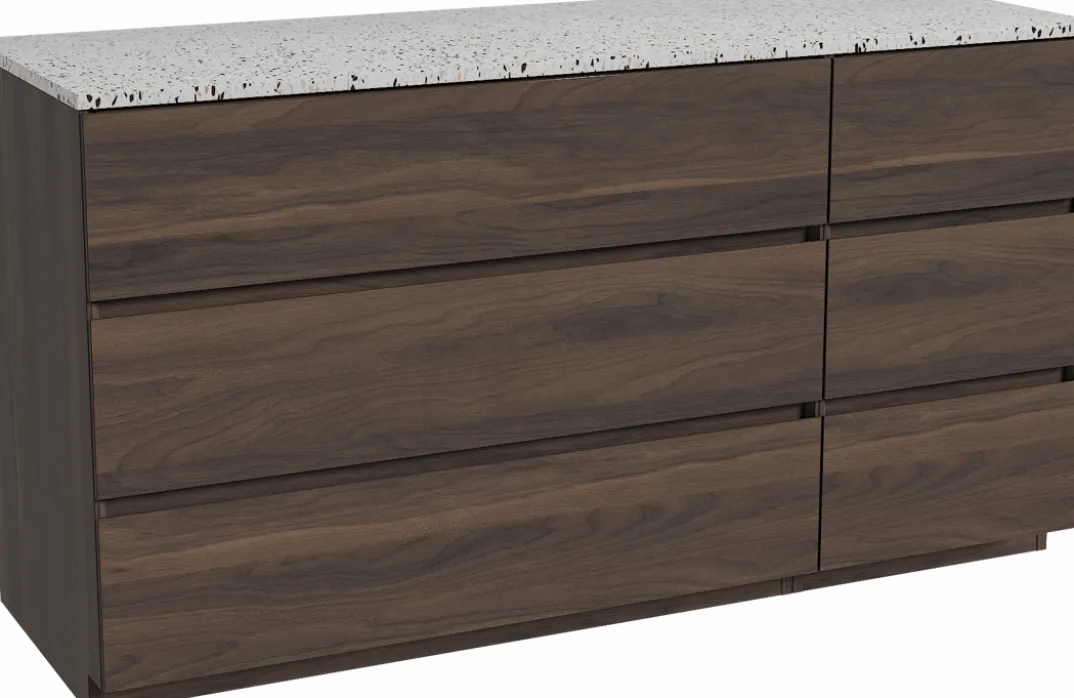 Storke Edge badkamermeubel met Tavola wastafelblad voor waskom(men)