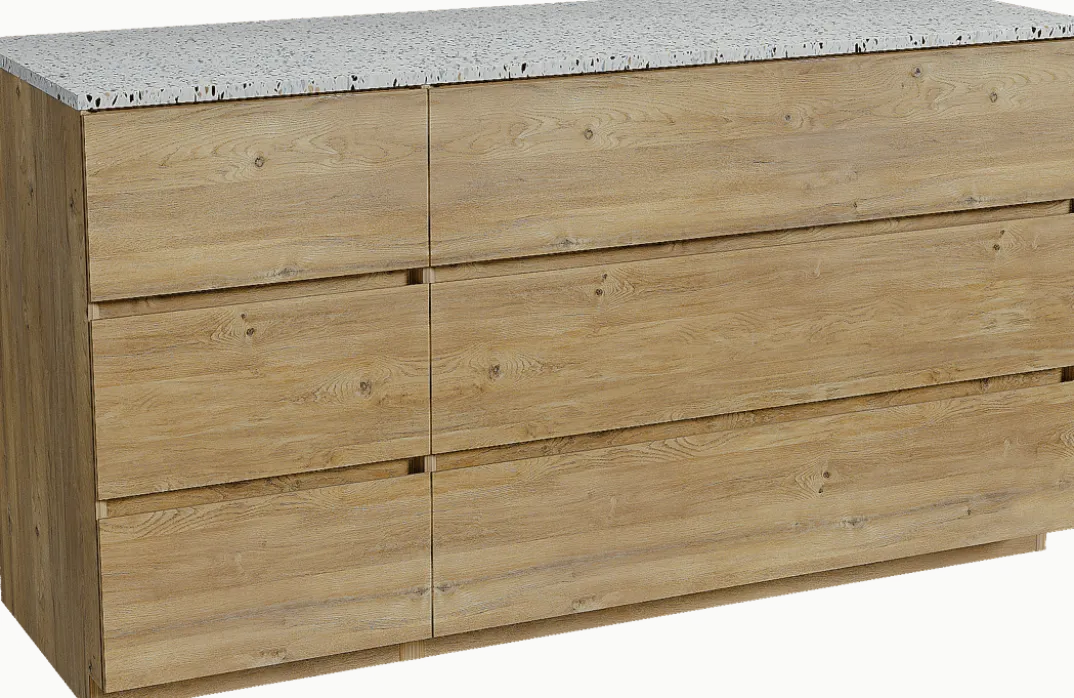 Storke Edge badkamermeubel met Tavola wastafelblad voor waskom(men)