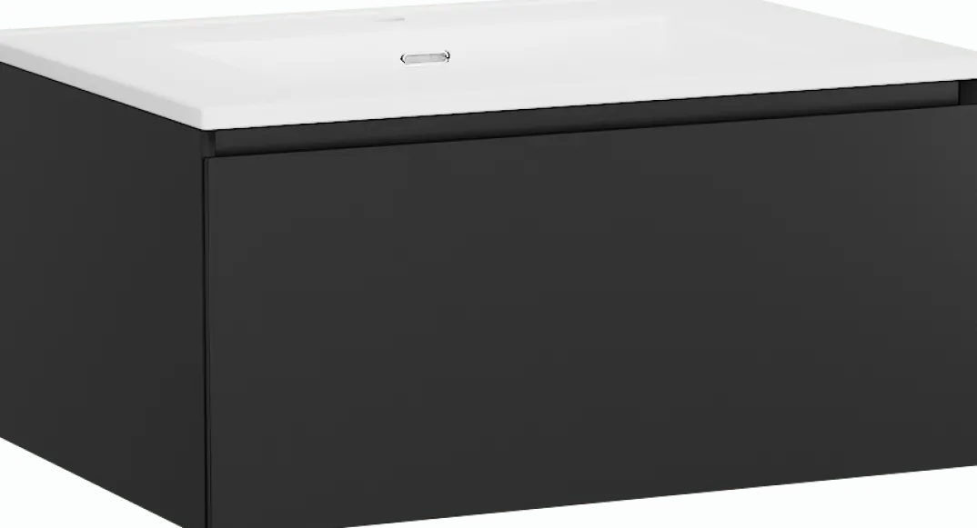 Storke Edge badkamermeubel met Kera wastafel, afvoerplug inbegrepen