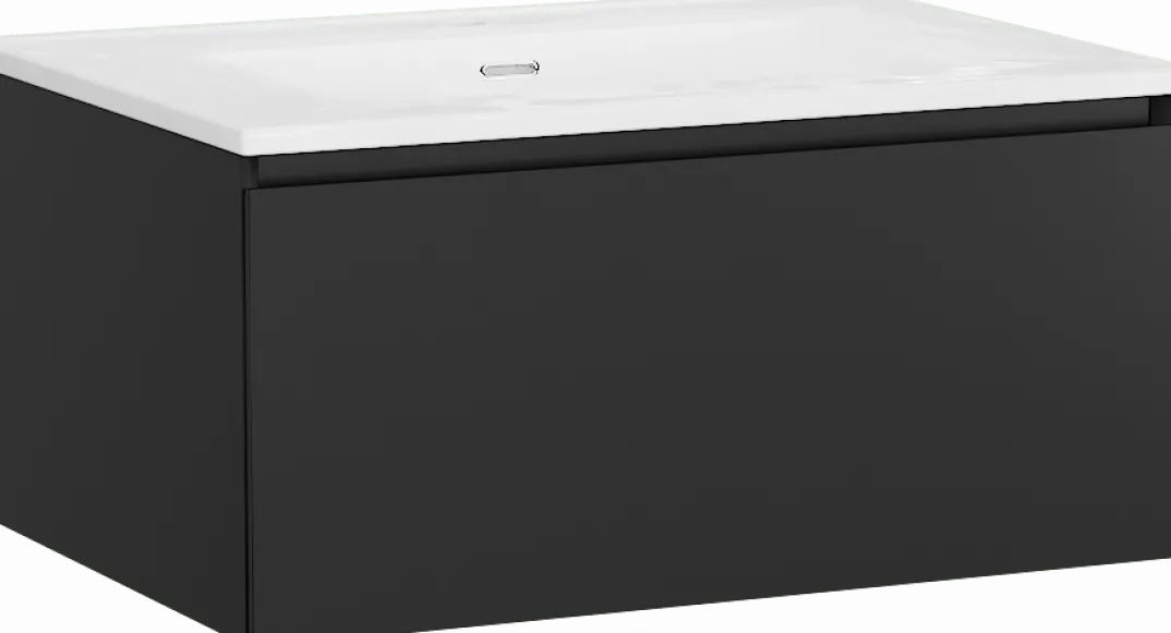 Storke Edge badkamermeubel met Kera wastafel, afvoerplug inbegrepen