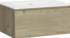 Storke Edge badkamermeubel met Kera wastafel, afvoerplug inbegrepen