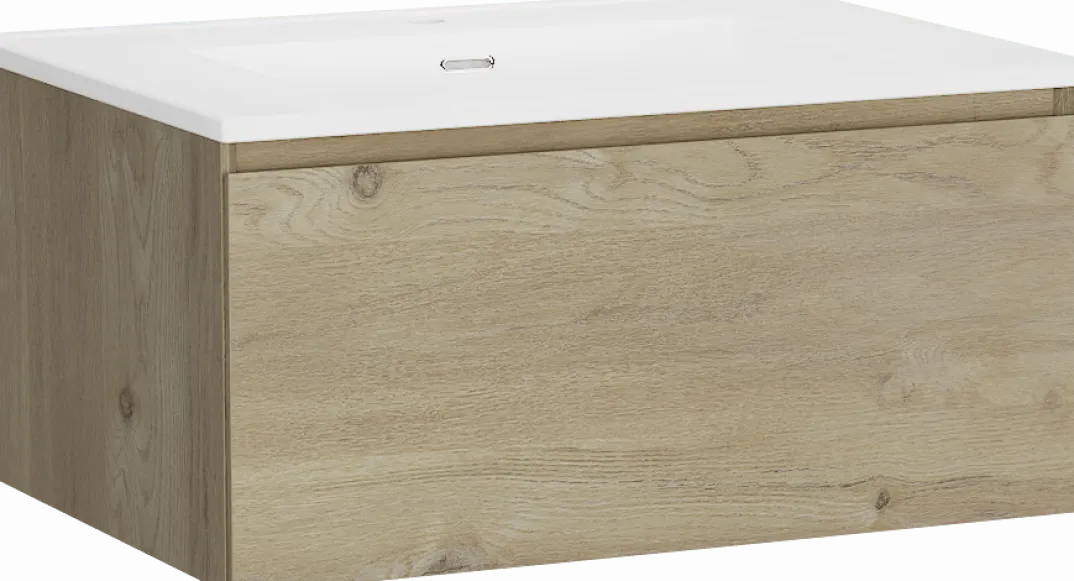 Storke Edge badkamermeubel met Kera wastafel, afvoerplug inbegrepen