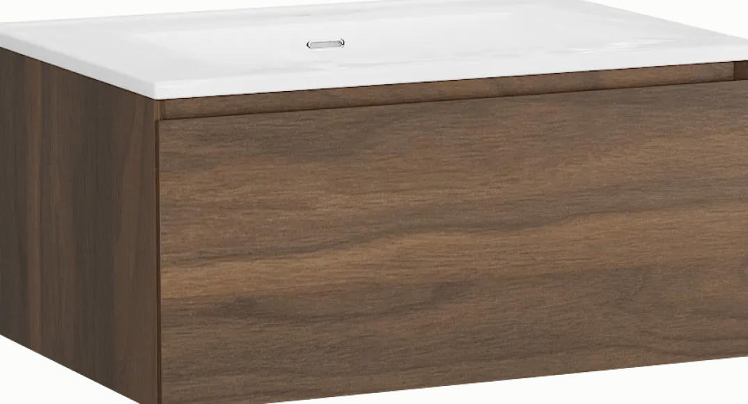 Storke Edge badkamermeubel met Kera wastafel, afvoerplug inbegrepen