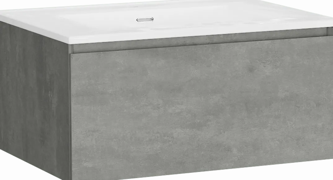 Storke Edge badkamermeubel met Kera wastafel, afvoerplug inbegrepen