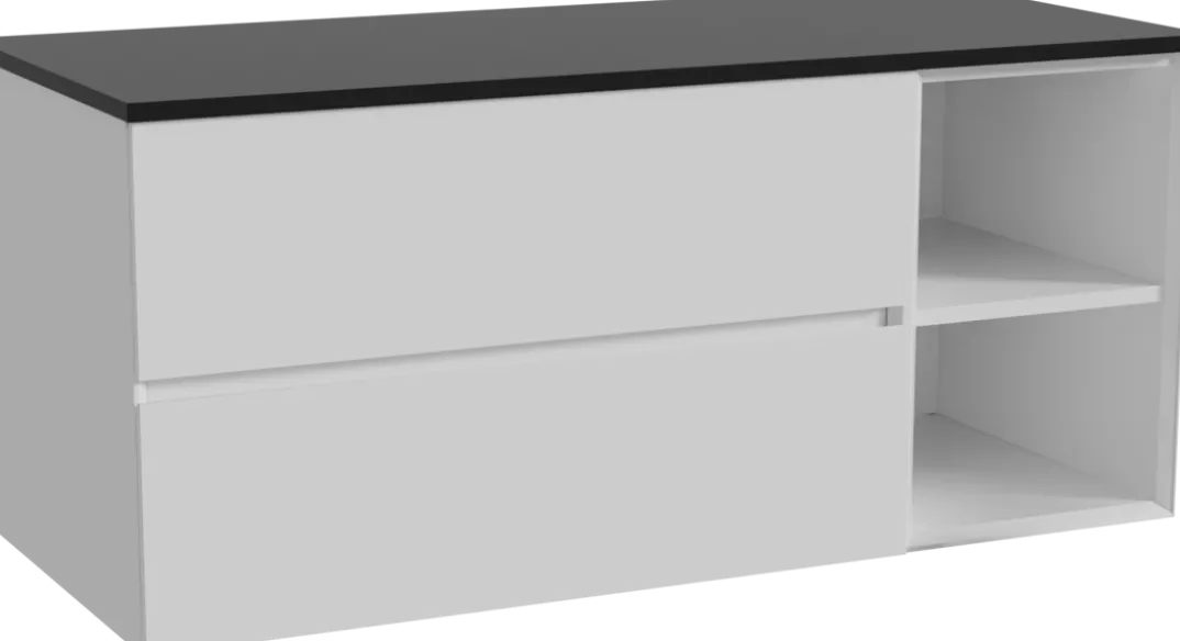 Storke Edge badkamermeubel met Panton wastafelblad voor waskom(men)