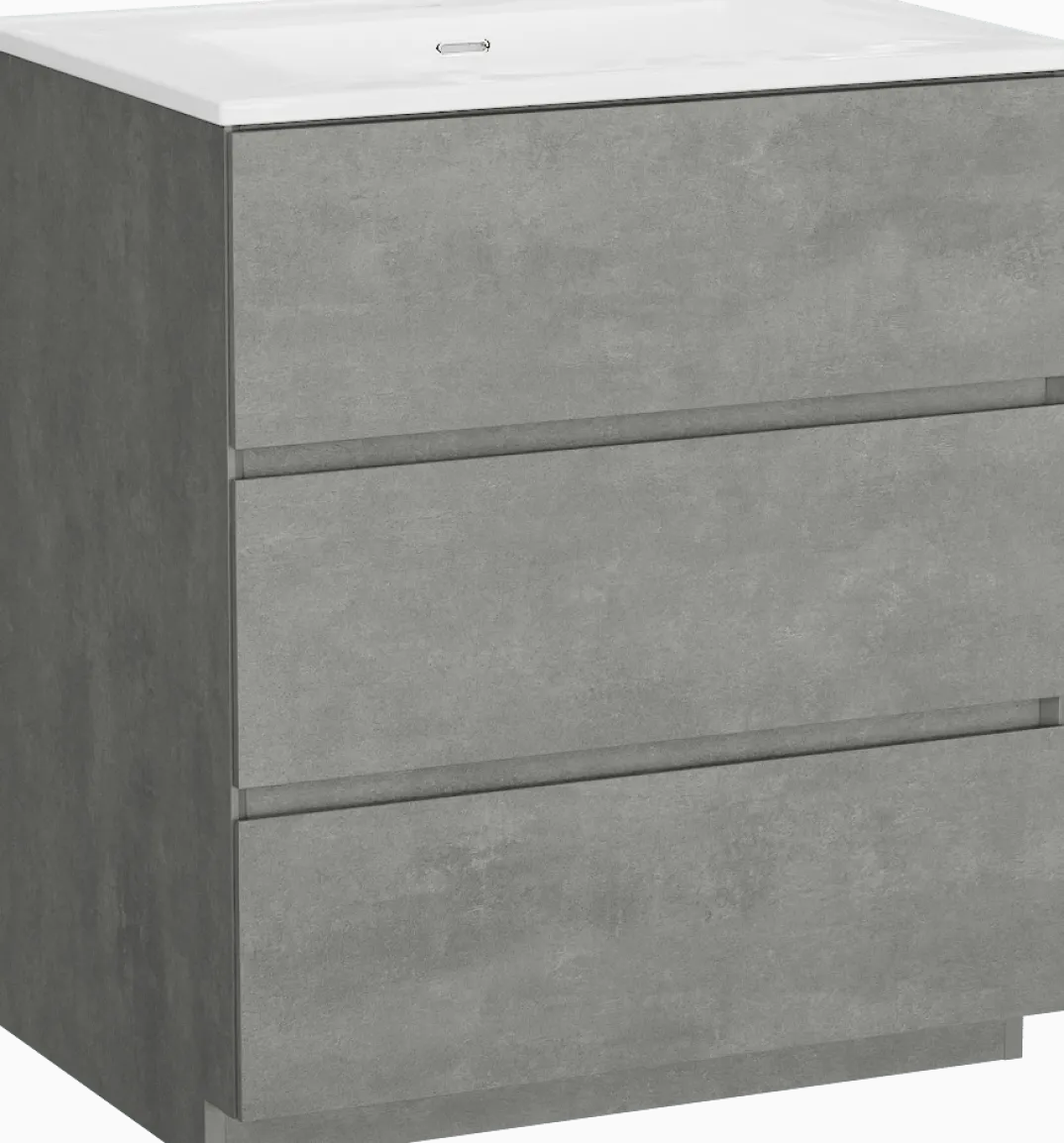 Storke Edge badkamermeubel met Kera wastafel, afvoerplug inbegrepen
