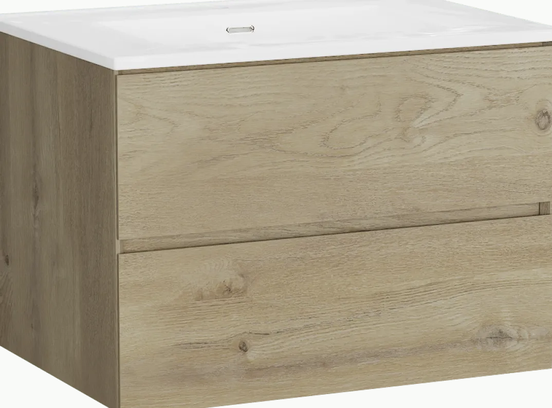 Storke Edge badkamermeubel met Kera wastafel, afvoerplug inbegrepen