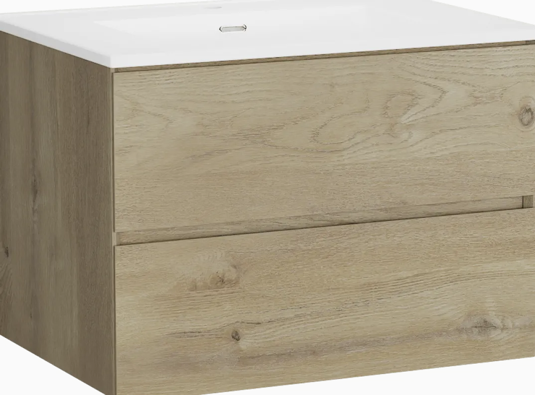 Storke Edge badkamermeubel met Kera wastafel, afvoerplug inbegrepen