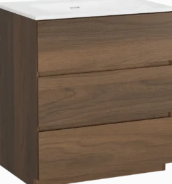 Storke Edge badkamermeubel met Kera wastafel, afvoerplug inbegrepen