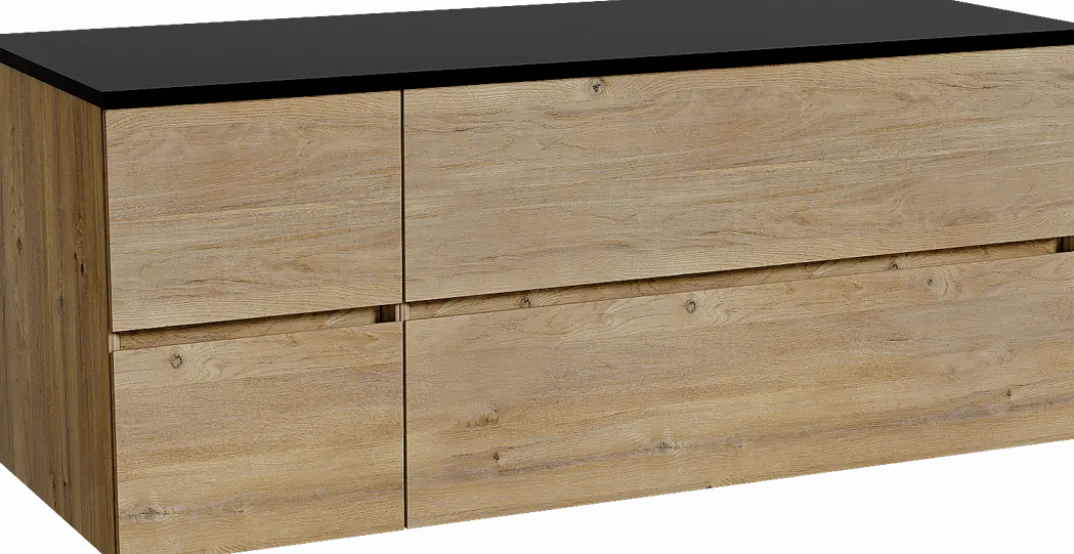 Storke Edge badkamermeubel met Panton wastafelblad voor waskom(men)