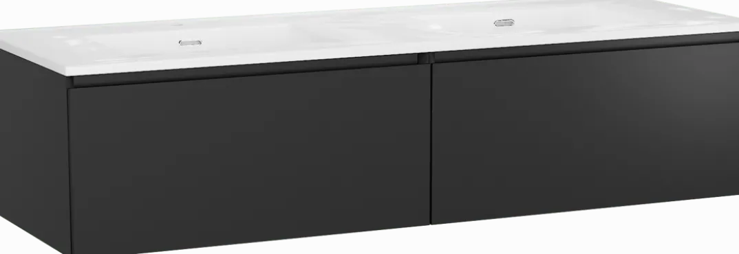 Storke Edge badkamermeubel met Kera wastafel, afvoerpluggen inbegrepen