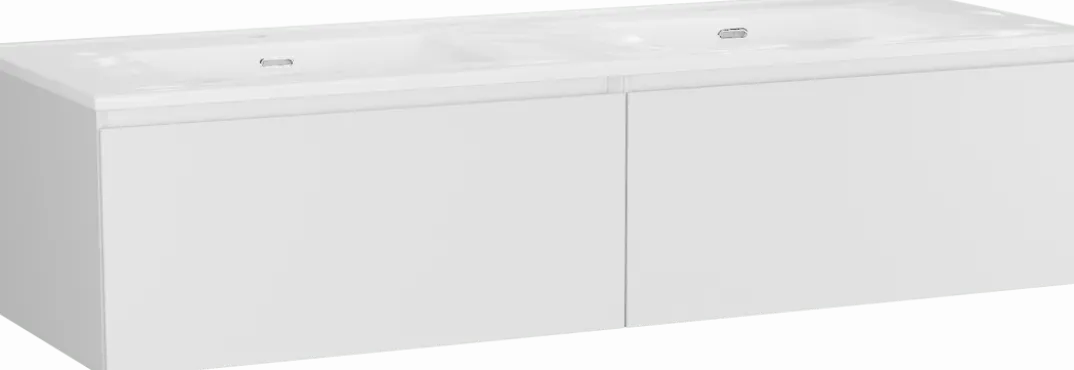 Storke Edge badkamermeubel met Kera wastafel, afvoerpluggen inbegrepen