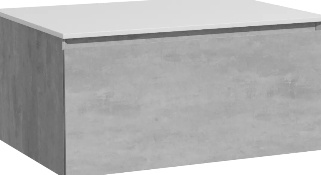 Storke Edge badkamermeubel met Tavola wastafelblad voor waskom(men)