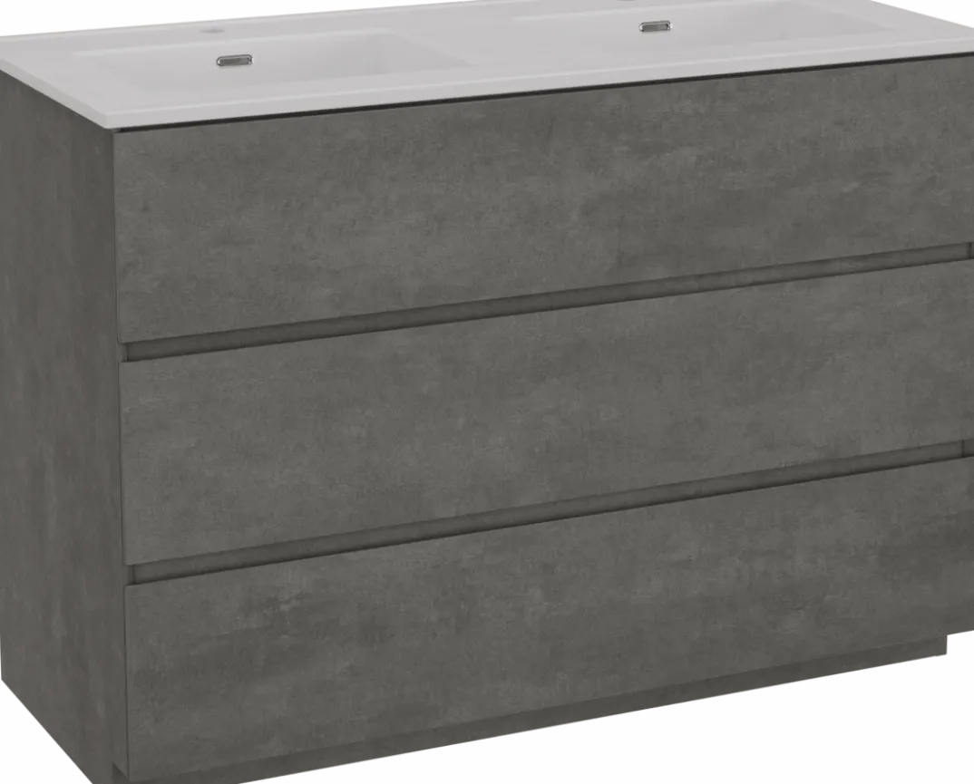Storke Edge badkamermeubel met Kera wastafel, afvoerpluggen inbegrepen