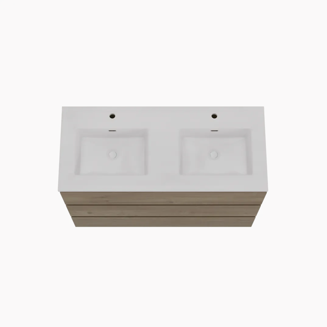 Storke Edge badkamermeubel met Kera wastafel, afvoerpluggen inbegrepen