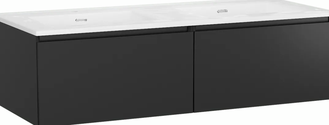 Storke Edge badkamermeubel met Kera wastafel, afvoerpluggen inbegrepen