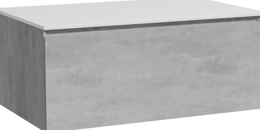 Storke Edge badkamermeubel met Tavola wastafelblad voor waskom(men)
