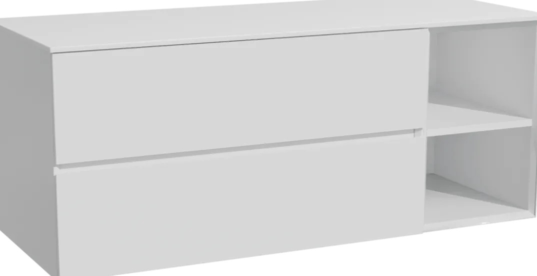 Storke Edge badkamermeubel met Tavola wastafelblad voor waskom(men)