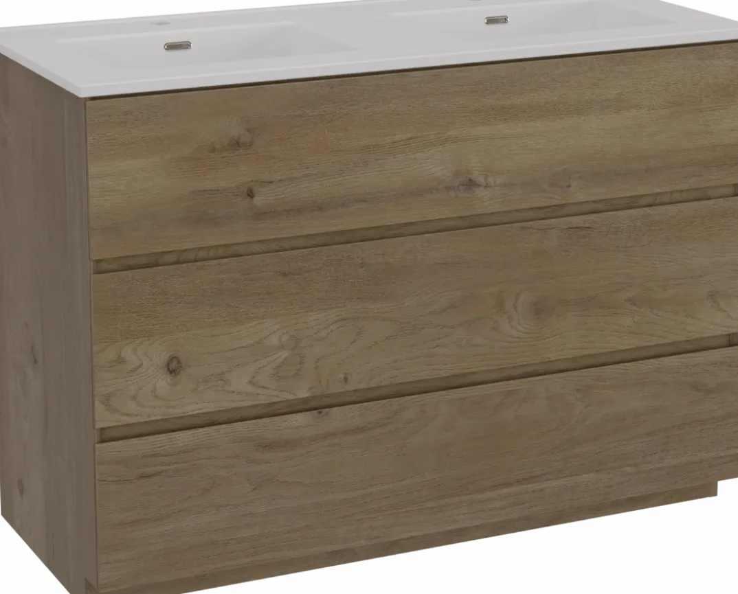 Storke Edge badkamermeubel met Kera wastafel, afvoerpluggen inbegrepen