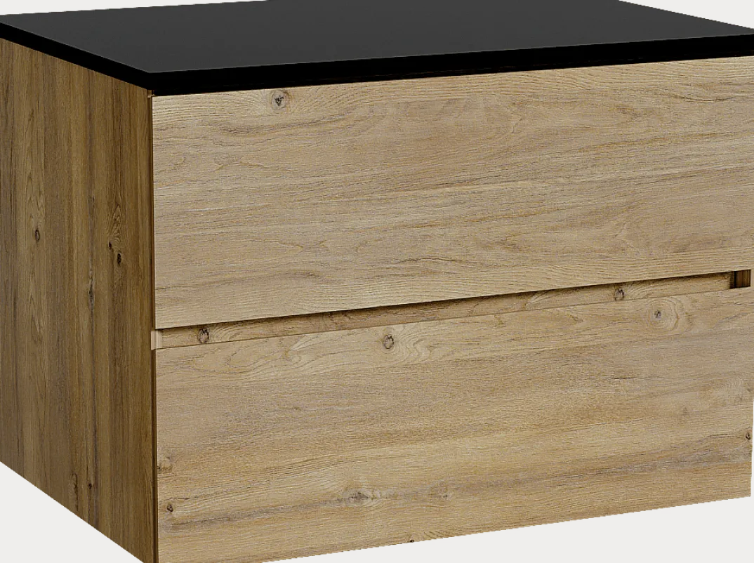 Storke Edge badkamermeubel met Panton wastafelblad voor waskom(men)
