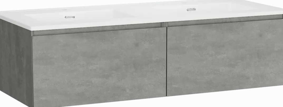 Storke Edge badkamermeubel met Kera wastafel, afvoerpluggen inbegrepen