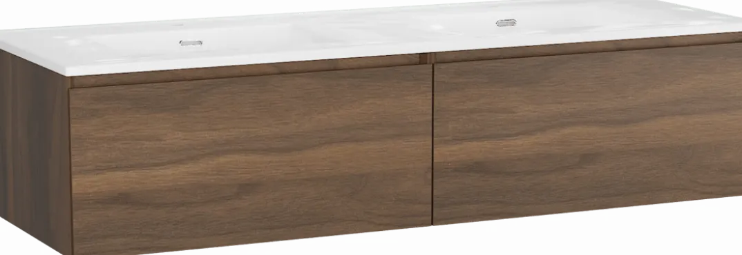 Storke Edge badkamermeubel met Kera wastafel, afvoerpluggen inbegrepen