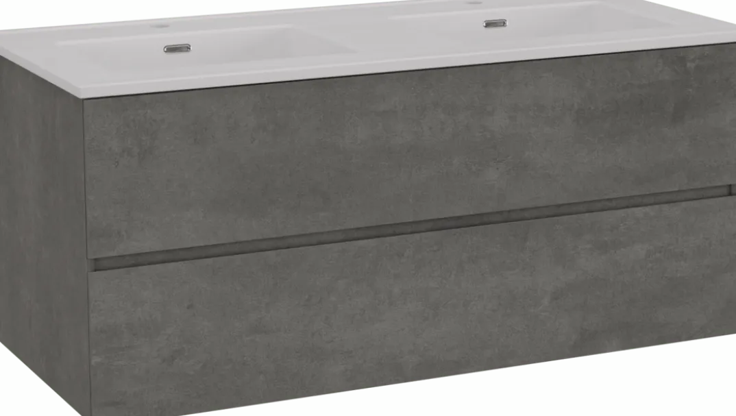 Storke Edge badkamermeubel met Kera wastafel, afvoerpluggen inbegrepen