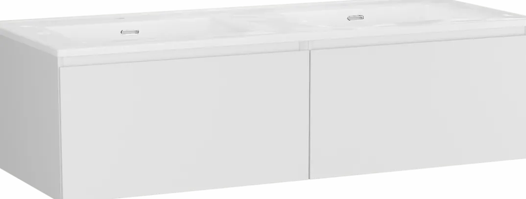 Storke Edge badkamermeubel met Kera wastafel, afvoerpluggen inbegrepen