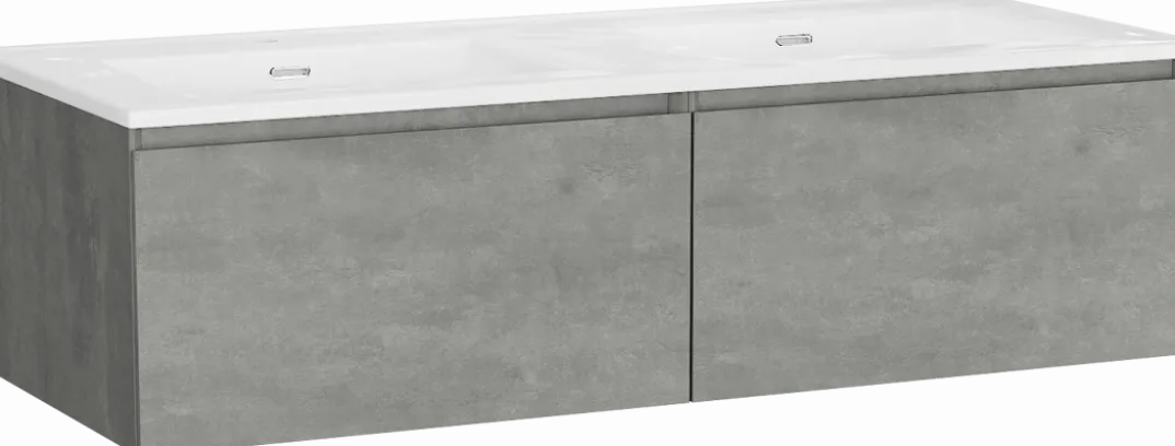 Storke Edge badkamermeubel met Kera wastafel, afvoerpluggen inbegrepen