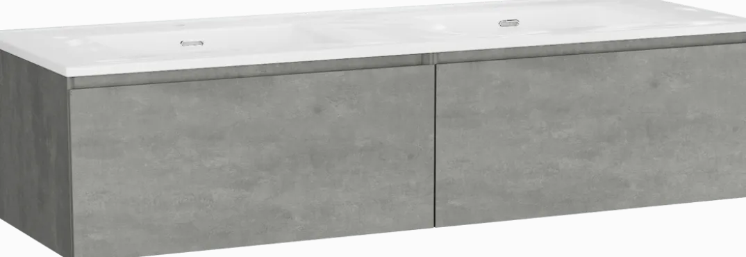 Storke Edge badkamermeubel met Kera wastafel, afvoerpluggen inbegrepen