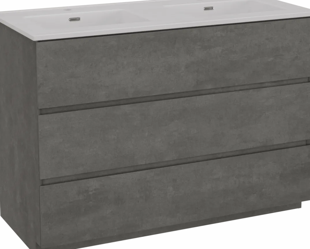 Storke Edge badkamermeubel met Kera wastafel, afvoerpluggen inbegrepen