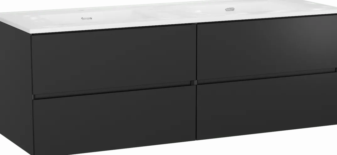 Storke Edge badkamermeubel met Kera wastafel, afvoerpluggen inbegrepen