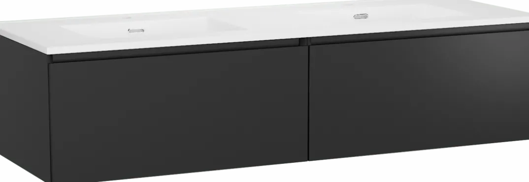 Storke Edge badkamermeubel met Kera wastafel, afvoerpluggen inbegrepen