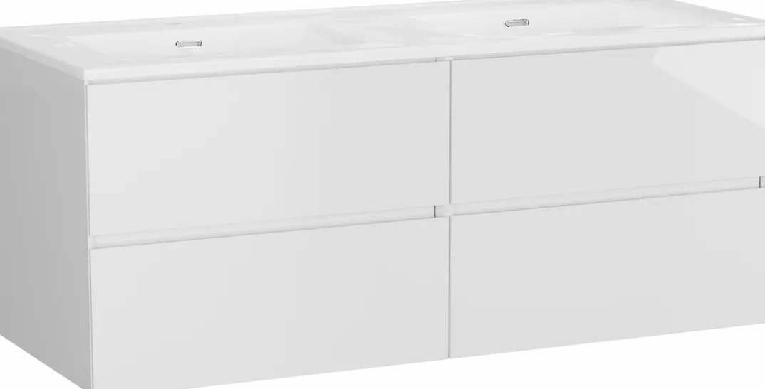 Storke Edge badkamermeubel met Kera wastafel, afvoerpluggen inbegrepen
