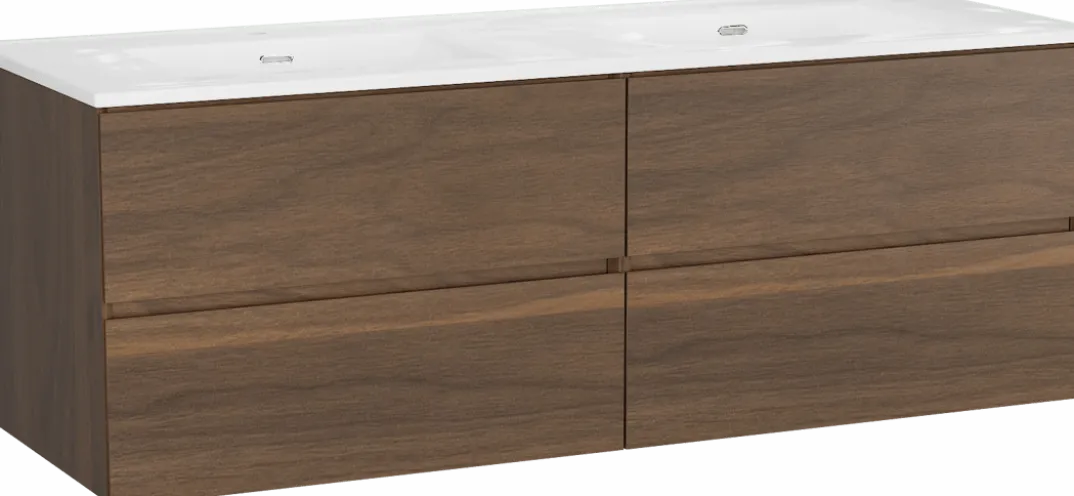 Storke Edge badkamermeubel met Kera wastafel, afvoerpluggen inbegrepen