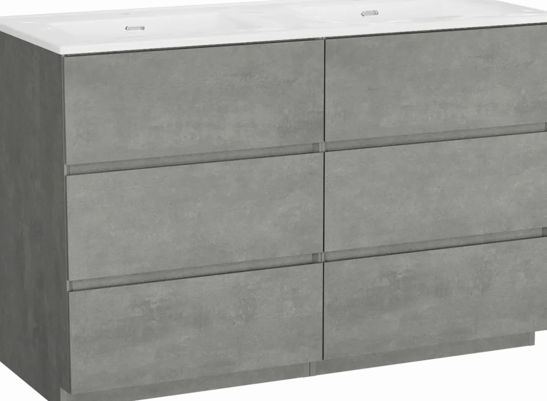 Storke Edge badkamermeubel met Kera wastafel, afvoerpluggen inbegrepen