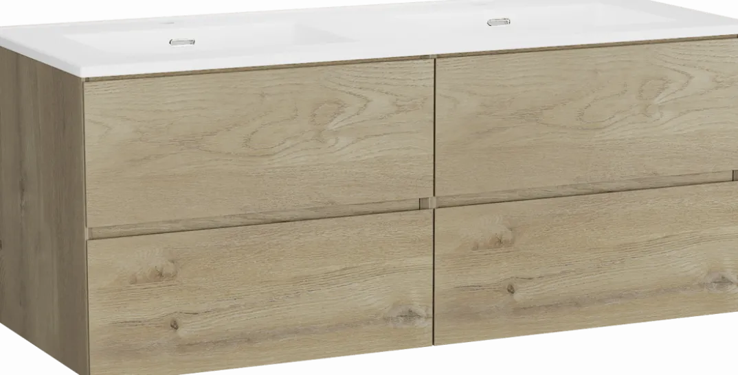 Storke Edge badkamermeubel met Kera wastafel, afvoerpluggen inbegrepen