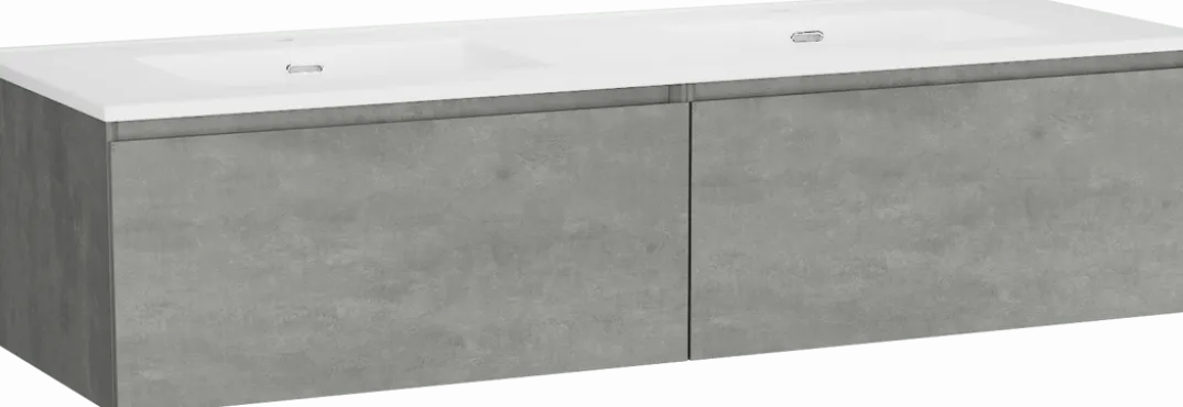 Storke Edge badkamermeubel met Kera wastafel, afvoerpluggen inbegrepen
