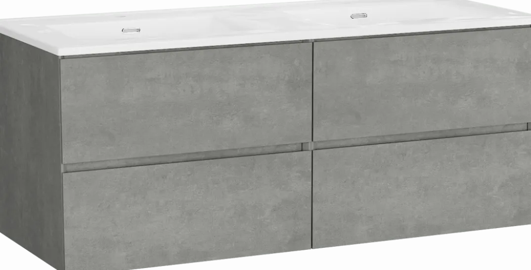 Storke Edge badkamermeubel met Kera wastafel, afvoerpluggen inbegrepen