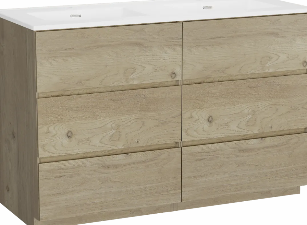 Storke Edge badkamermeubel met Kera wastafel, afvoerpluggen inbegrepen