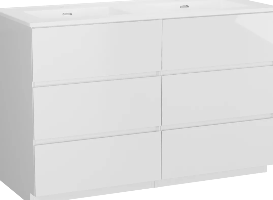 Storke Edge badkamermeubel met Kera wastafel, afvoerpluggen inbegrepen