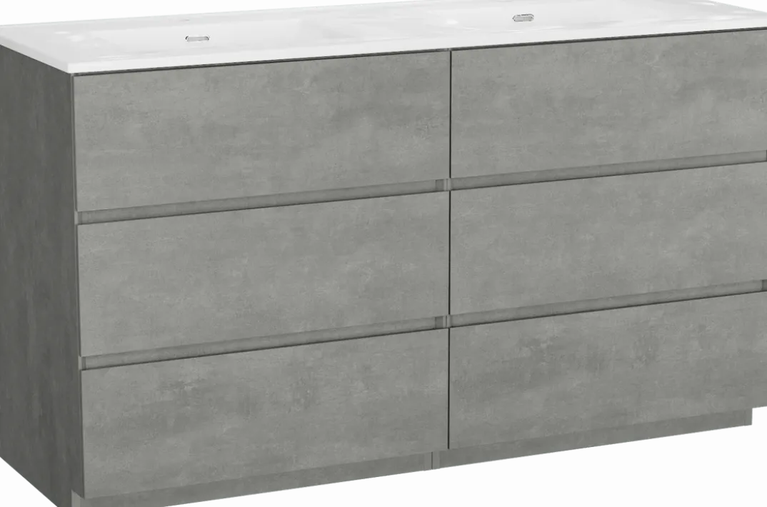 Storke Edge badkamermeubel met Kera wastafel, afvoerpluggen inbegrepen
