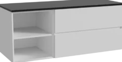 Storke Edge badkamermeubel met Panton wastafelblad voor waskom(men)
